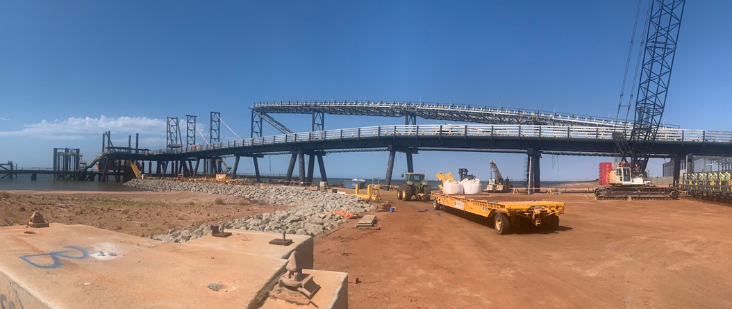 Port infrastructure under construction at Onslow. Source: Auscap