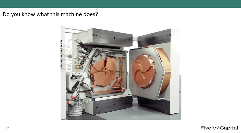 Source: Five V presentation, showing a picture of a cyclotron