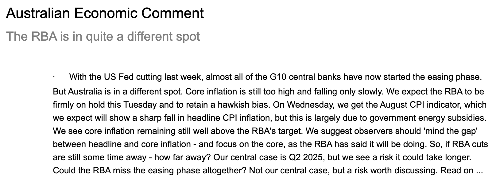 Source: Paul Bloxham/HSBC, as of 23 September 2024