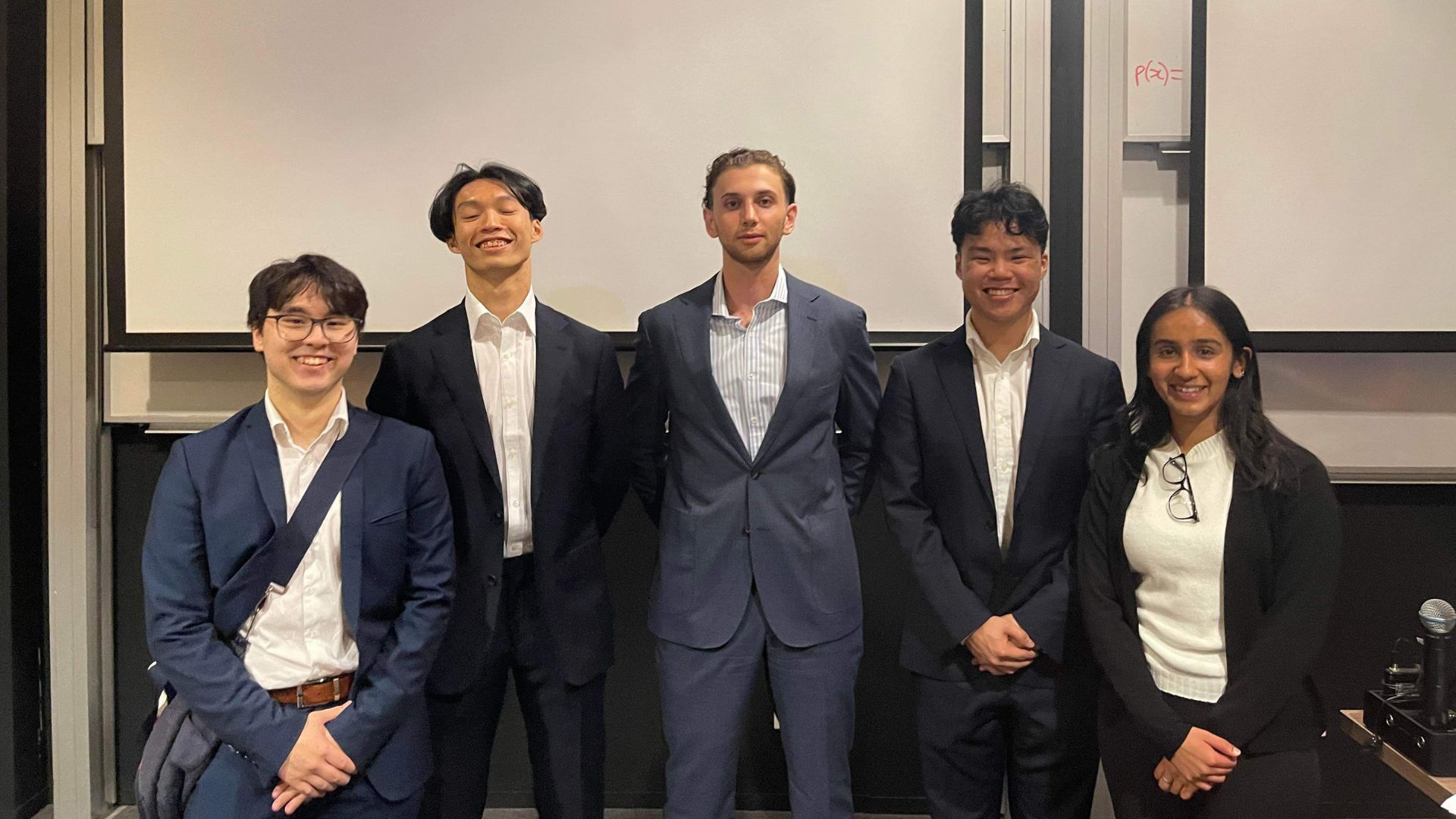 Andy and his team after winning a case comp pitching Brambles to judges from Antipodes, Ocean Equities and Insignia Financial.