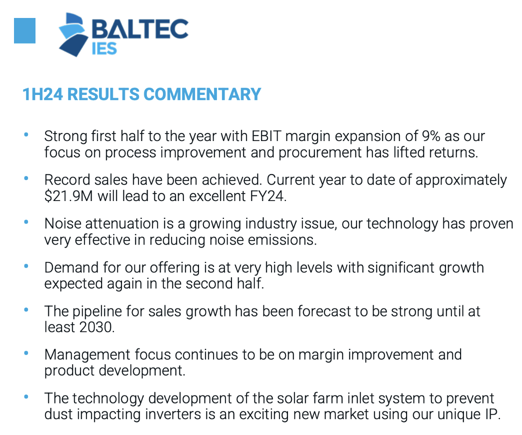 Baltec 1H24 Commentary