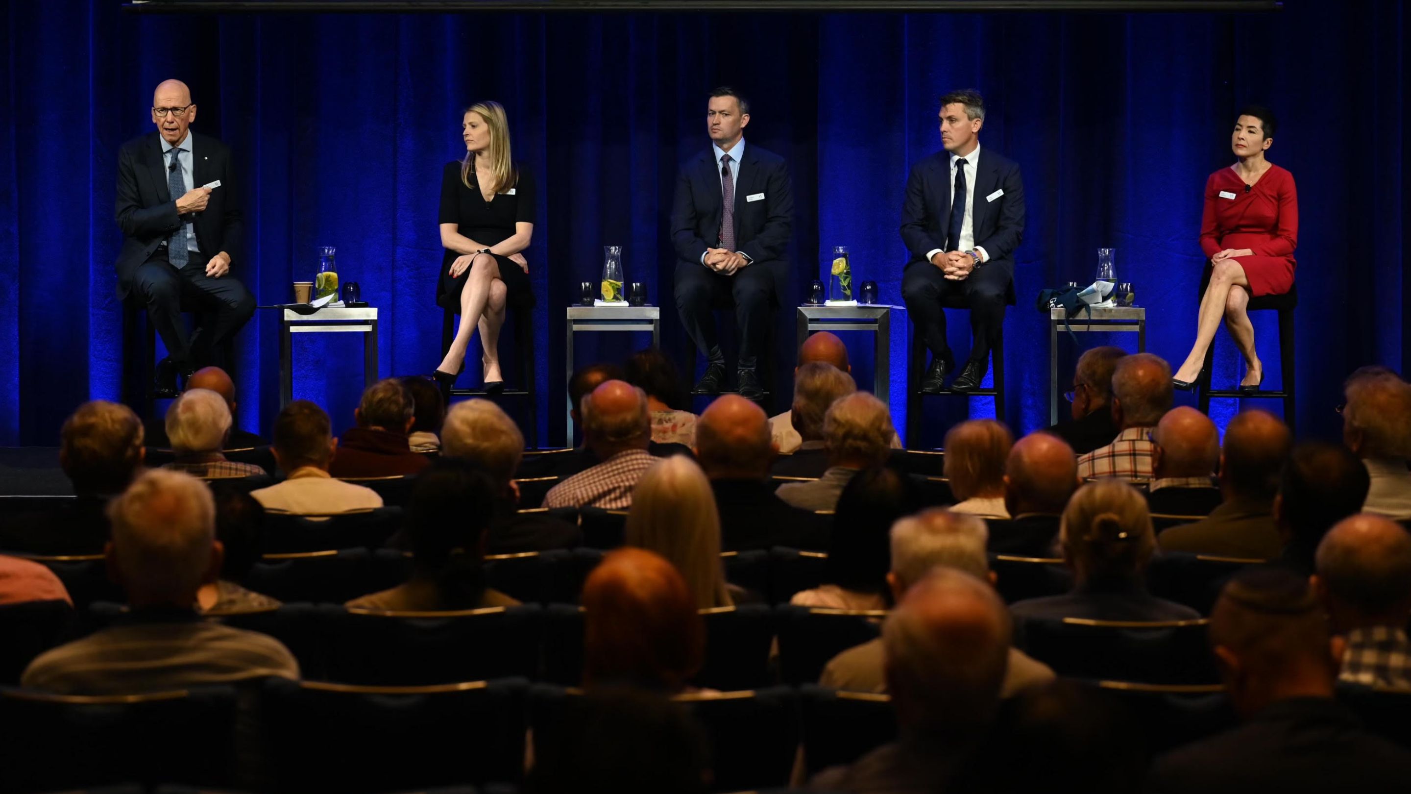 From left to right: Geoff Wilson, Catriona Burns, Matt Haupt, Oscar Oberg and Dania Zinurova. (Source: Wilson Asset Management)