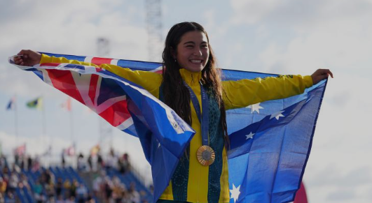 Skateboarder Arisa Trew is Australia's youngest gold medallist.