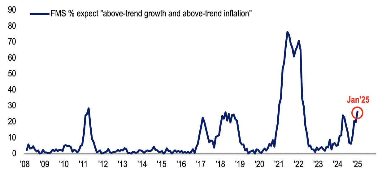 Source: BofA Global Fund Manager Survey, January 2025