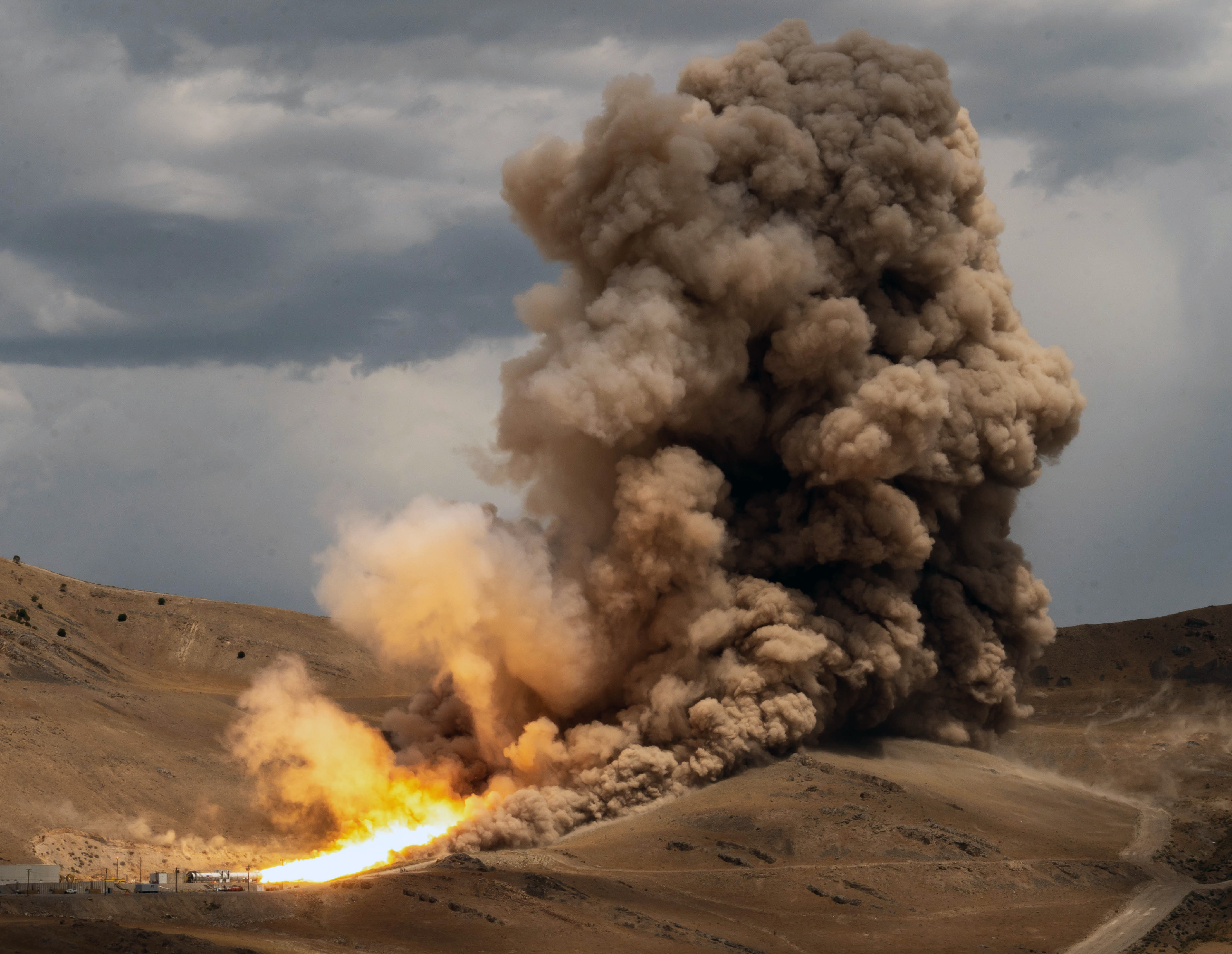 These days, they recycle old rockets. I had a black and white 8x10 glossy of the very first test of this one.