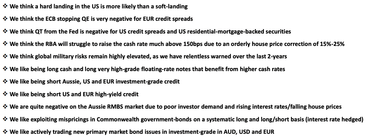 The benchmark calls of Coolabah Capital Partners