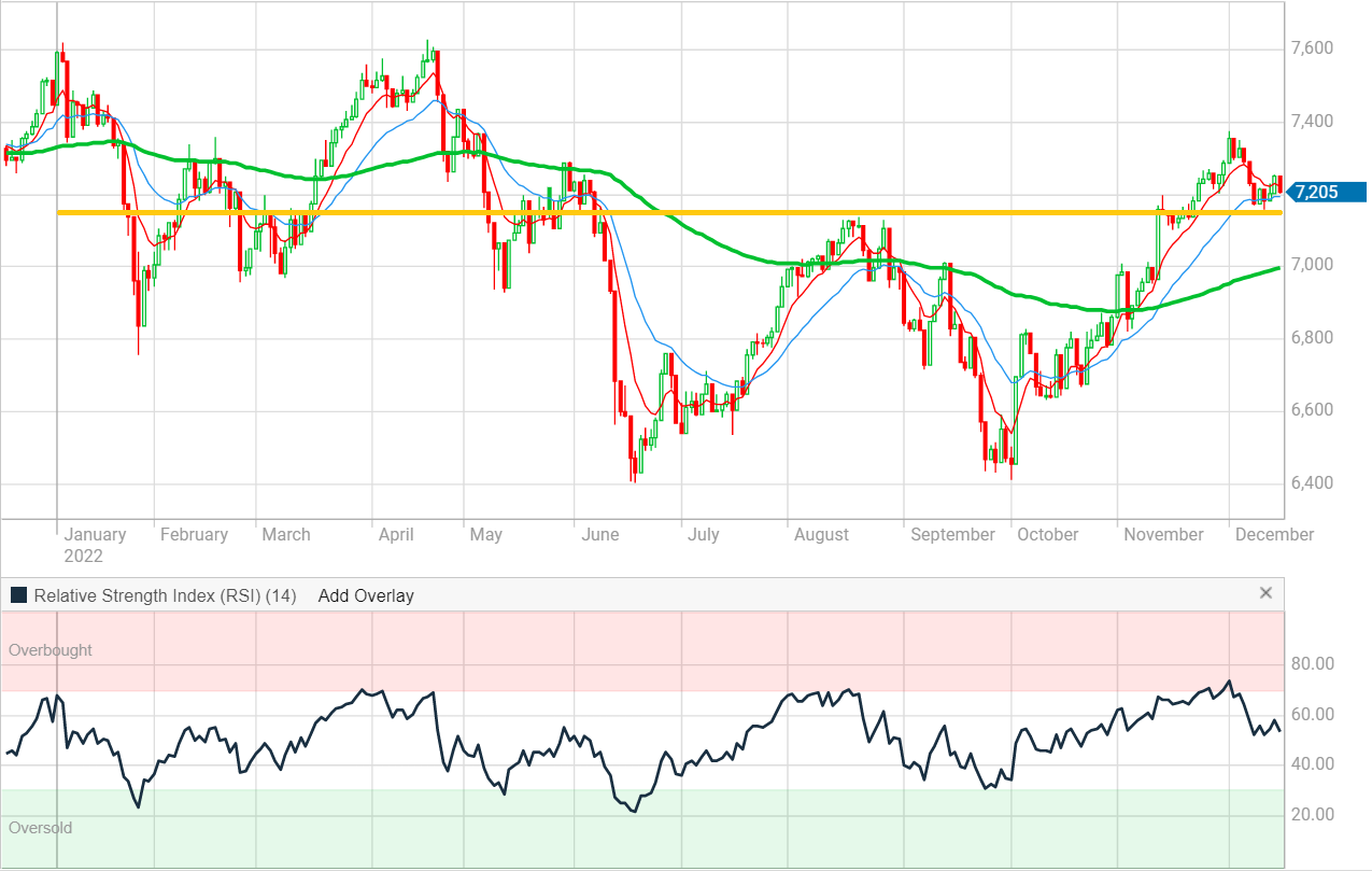 ASX 200 daily chart for the past year