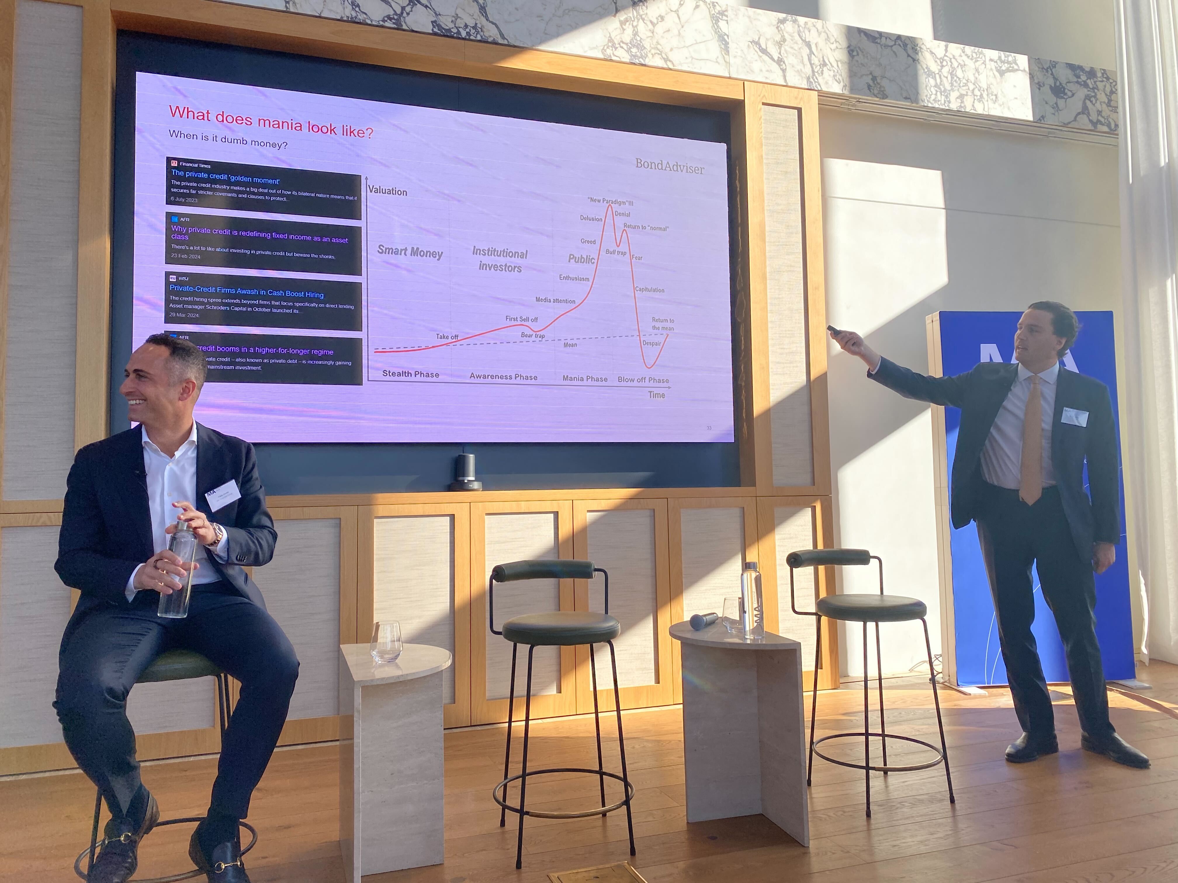 The bear, Charlie Callan of BondAdviser speaks to the headlines and mania surrounding private credit - while the bull, Frank Danieli of MA Financial Group has a chuckle.