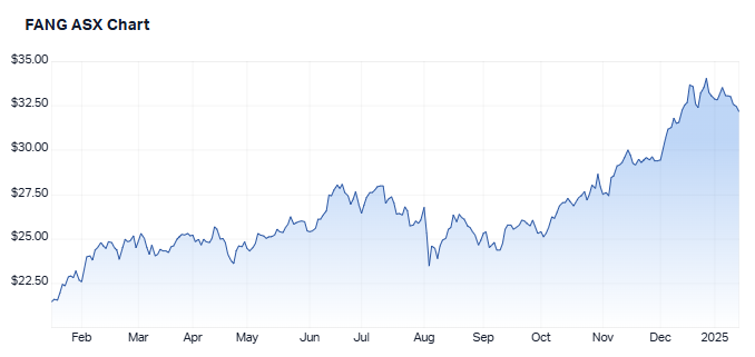 FANG 1 year performance. Source: Market Index, 15 January 2025