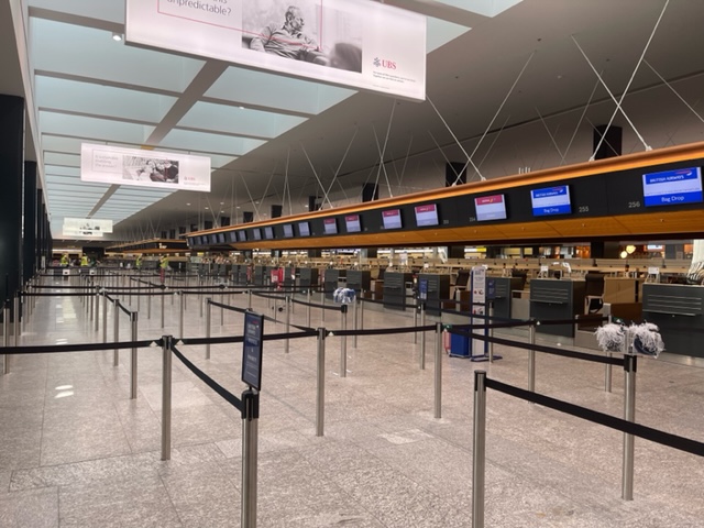 Check-in desks at Zurich Airport are a stark contrast to most others in Europe.Source: 4D