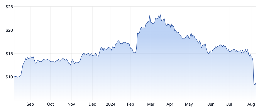 Audinate's share price over 12 months. Source: Market Index