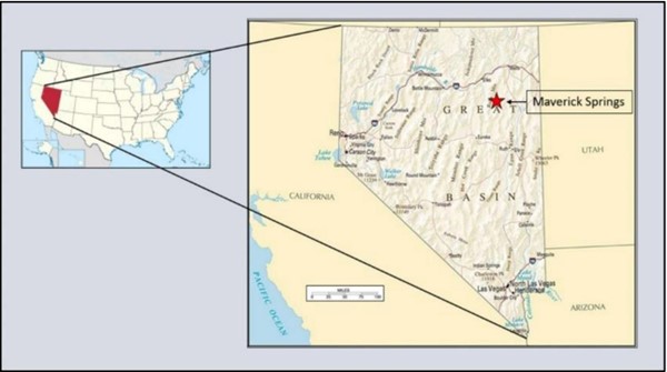 Maverick Springs project location.  Source: Sun Silver