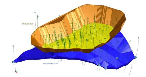 Maverick Springs resource model.  Source: Sun Silver