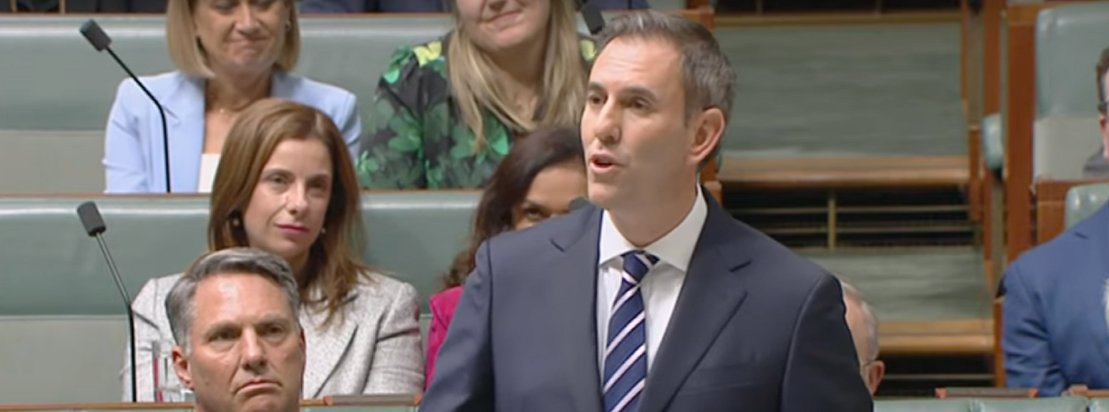 Treasurer Jim Chalmers delivering the 2023 Budget Speech. (Source: ABC)