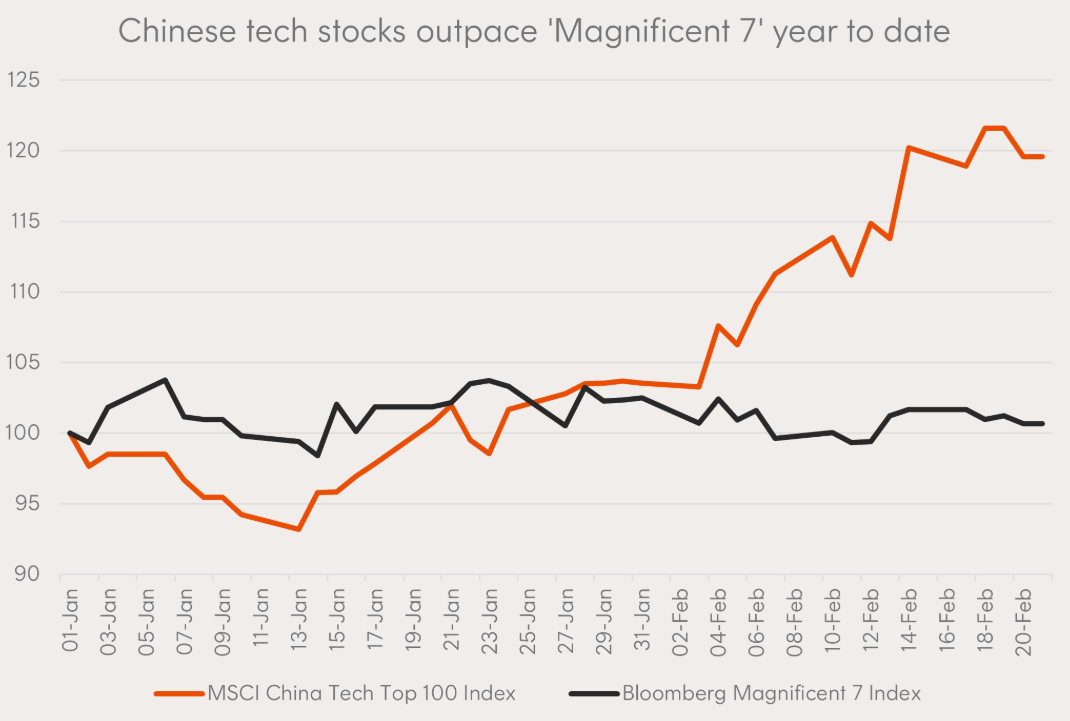 Source: Bloomberg, Betashares. 21 February 2025. You cannot invest directly in an index. Past performance is not indicative of future performance.