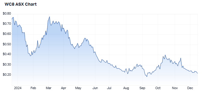 1 year share performance for Wildcat. Source: Market Index, 16 December 2024